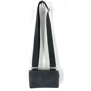 Vintage Fossil Black Leather Crossbody Micro Purse Shoulder Bag Envelope